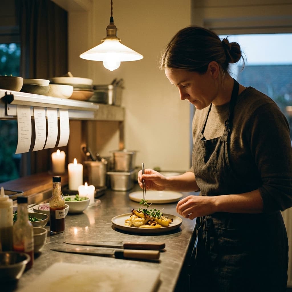 A private chef cooking